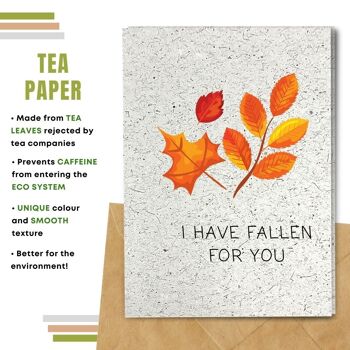 Fait à la main respectueux de l'environnement | Cartes d'amour en papier de graines ou de matières organiques à planter Fallen for You Single Card 8