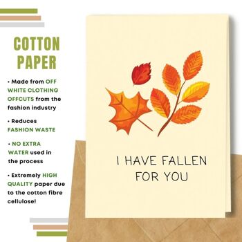 Fait à la main respectueux de l'environnement | Cartes d'amour en papier de graines ou de matières organiques à planter Fallen for You Single Card 9