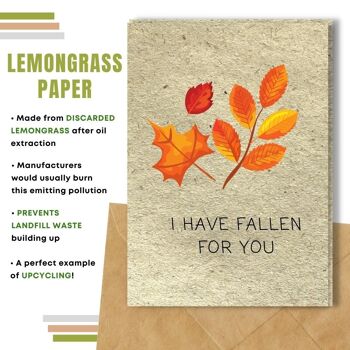 Fait à la main respectueux de l'environnement | Cartes d'amour en papier de graines ou de matières organiques à planter Fallen for You Single Card 10