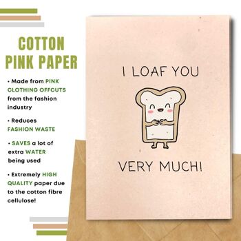 Fait à la main respectueux de l'environnement | Graines plantables ou papier de matière organique Cartes d'amour I Loaf You Single Card 5