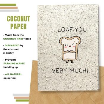 Fait à la main respectueux de l'environnement | Graines plantables ou papier de matière organique Cartes d'amour I Loaf You Single Card 9