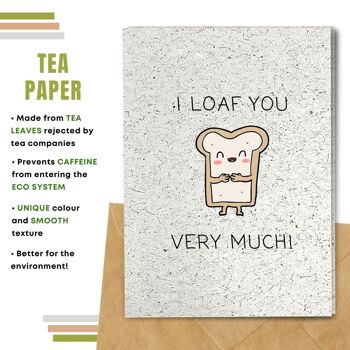Fait à la main respectueux de l'environnement | Graines plantables ou papier de matière organique Cartes d'amour I Loaf You Single Card 11