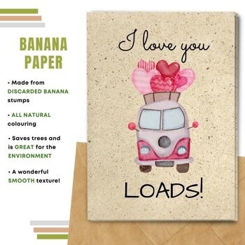 Fait à la main respectueux de l'environnement | Graines plantables ou papier de matière organique Cartes d'amour Love you Loads Single Card 5