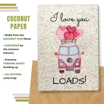Fait à la main respectueux de l'environnement | Graines plantables ou papier de matière organique Cartes d'amour Love you Loads Single Card 8