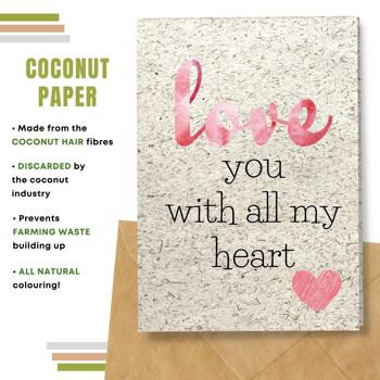 Fait à la main respectueux de l'environnement | Cartes d'amour en papier de graines ou de matières organiques à planter Carte simple d'amour rose 10
