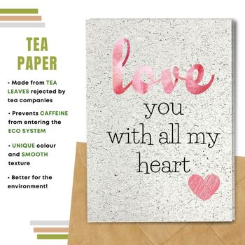 Fait à la main respectueux de l'environnement | Cartes d'amour en papier de graines ou de matières organiques à planter Carte simple d'amour rose 11