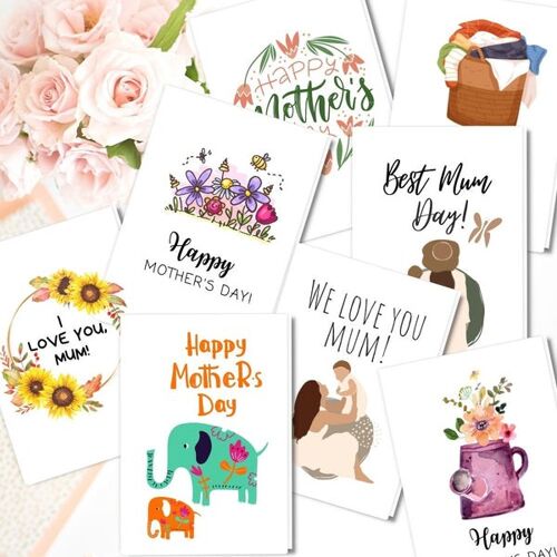 Handmade Eco Friendly | Plantable Seed or Organic Material Paper Mother's Day Cards Mother's Day Cards Pack of 5