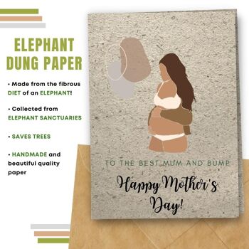 Fait à la main respectueux de l'environnement | Lot de 8 cartes de fête des mères en papier pour graines ou matières organiques à planter Best Mum and Bump 6