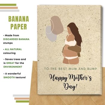Fait à la main respectueux de l'environnement | Lot de 8 cartes de fête des mères en papier pour graines ou matières organiques à planter Best Mum and Bump 8