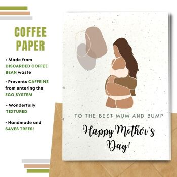 Fait à la main respectueux de l'environnement | Lot de 8 cartes de fête des mères en papier pour graines ou matières organiques à planter Best Mum and Bump 9