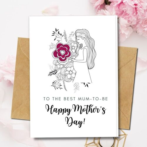 Handmade Eco Friendly | Plantable Seed or Organic Material Paper Mother's Day Cards Best Mum to Be Single Card