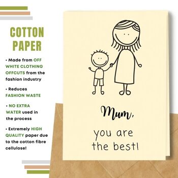 Fait à la main respectueux de l'environnement | Graines plantables ou papier de matière organique Cartes de fête des mères Meilleure carte unique de maman 3