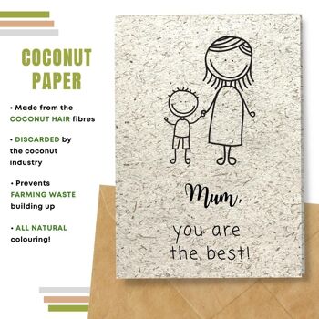 Fait à la main respectueux de l'environnement | Graines plantables ou papier de matière organique Cartes de fête des mères Meilleure carte unique de maman 6