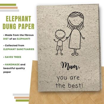 Fait à la main respectueux de l'environnement | Graines plantables ou papier de matière organique Cartes de fête des mères Meilleure carte unique de maman 9