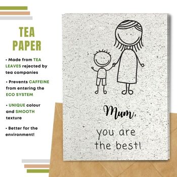 Fait à la main respectueux de l'environnement | Graines plantables ou papier de matière organique Cartes de fête des mères Meilleure carte unique de maman 10