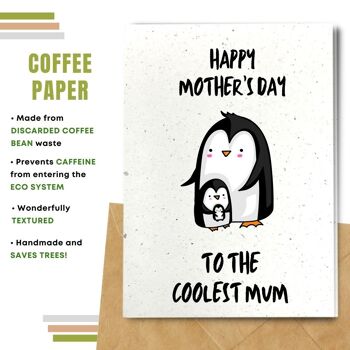 Fait à la main respectueux de l'environnement | Lot de 5 cartes de fête des mères en papier à planter ou en matériau organique 3