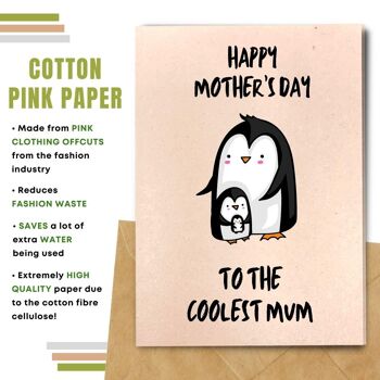 Fait à la main respectueux de l'environnement | Lot de 5 cartes de fête des mères en papier à planter ou en matériau organique 6