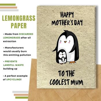 Fait à la main respectueux de l'environnement | Lot de 5 cartes de fête des mères en papier à planter ou en matériau organique 9