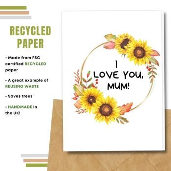 Fait à la main respectueux de l'environnement | Lot de 5 guirlandes pour cartes de fête des mères en papier à planter ou en matériau organique 6