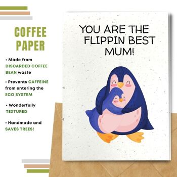 Fait à la main respectueux de l'environnement | Graines à planter ou papier de matière organique Cartes de fête des mères Flippin Best Mum Lot de 5 4