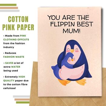 Fait à la main respectueux de l'environnement | Graines à planter ou papier de matière organique Cartes de fête des mères Flippin Best Mum Lot de 5 8