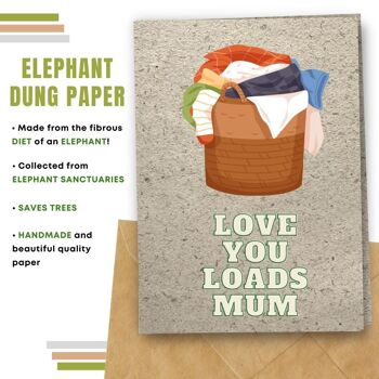 Fait à la main respectueux de l'environnement | Graines plantables ou papier de matière organique Cartes de fête des mères Love you Loads Single Card 11