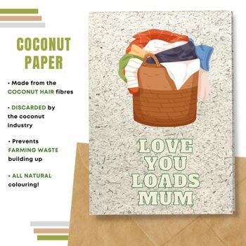 Fait à la main respectueux de l'environnement | Lot de 5 cartes de fête des mères en papier à planter ou en matériau organique Love you Loads 9