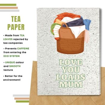 Fait à la main respectueux de l'environnement | Lot de 5 cartes de fête des mères en papier à planter ou en matériau organique Love you Loads 11