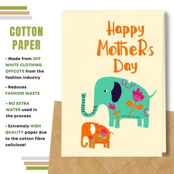 Fait à la main respectueux de l'environnement | Lot de 5 cartes de fête des mères en papier à planter ou en matériau organique Momie éléphant 6
