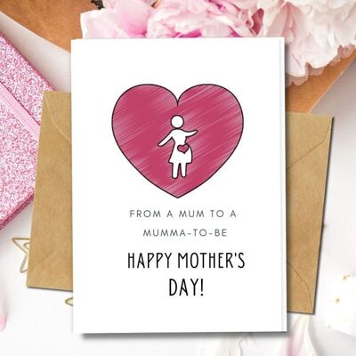 Handmade Eco Friendly | Plantable Seed or Organic Material Paper Mother's Day Cards Mum's Heart Single Card