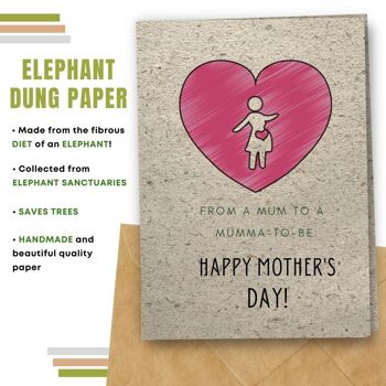 Fait à la main respectueux de l'environnement | Graines plantables ou papier de matière organique Cartes de fête des mères Carte simple de coeur de maman 6