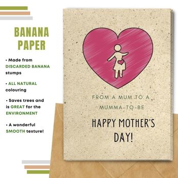 Fait à la main respectueux de l'environnement | Graines plantables ou papier de matière organique Cartes de fête des mères Carte simple de coeur de maman 7