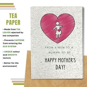 Fait à la main respectueux de l'environnement | Graines plantables ou papier de matière organique Cartes de fête des mères Carte simple de coeur de maman 10