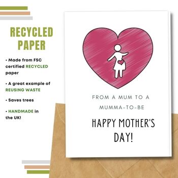 Fait à la main respectueux de l'environnement | Graines plantables ou papier de matière organique Cartes de fête des mères Carte simple de coeur de maman 11