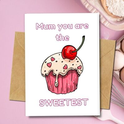 Handmade Eco Friendly | Plantable Seed or Organic Material Paper Mother's Day Cards Mum's The Sweetest Single Card