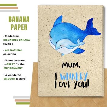 Fait à la main respectueux de l'environnement | Lot de 5 cartes de fête des mères en papier à planter ou en matériau organique Baleines bleues 7