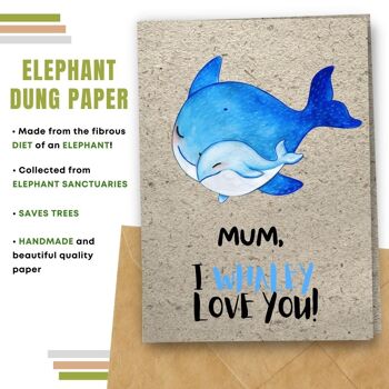 Fait à la main respectueux de l'environnement | Lot de 5 cartes de fête des mères en papier à planter ou en matériau organique Baleines bleues 11