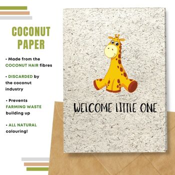 Fait à la main respectueux de l'environnement | Semences à planter ou papier de matière organique New Baby Cards Baby Giraffe Lot de 5 6