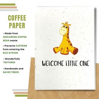 Fait à la main respectueux de l'environnement | Semences à planter ou papier de matière organique New Baby Cards Baby Giraffe Lot de 5 7