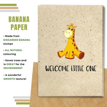 Fait à la main respectueux de l'environnement | Semences à planter ou papier de matière organique New Baby Cards Baby Giraffe Lot de 5 8