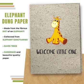 Fait à la main respectueux de l'environnement | Semences à planter ou papier de matière organique New Baby Cards Baby Giraffe Lot de 5 9