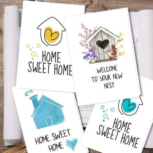Handmade Eco Friendly | Plantable Seed or Organic Material Paper New Home Cards New Home Cards Pack of 5