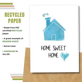 Fait à la main respectueux de l'environnement | Graines à planter ou papier de matière organique New Home Cards Home is where the Heart is Lot de 5 4