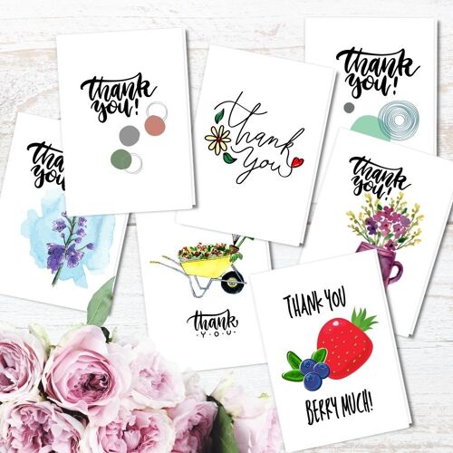 Handmade Eco Friendly | Plantable Seed or Organic Material Paper Thank You Cards Thank You Cards Pack of 5