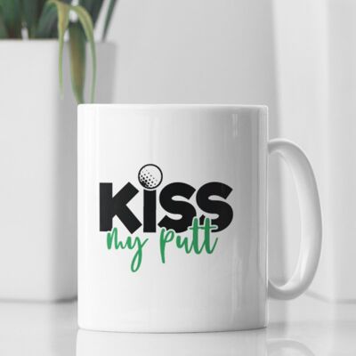 Kiss My Putt Mug with Matching Coaster