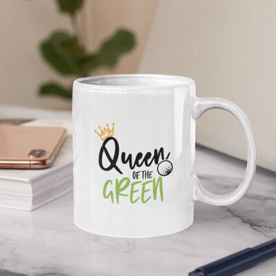 Queen of The Green Mug with Matching Coaster