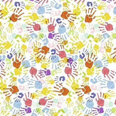Carton photo motif "Mains d'enfants colorées", 49,5 x 68 cm