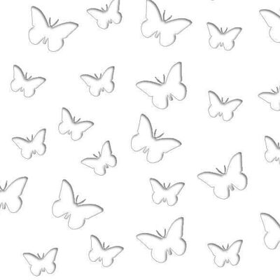 Carte silhouette "Papillons, blanc éclatant", 23 x 33 cm
