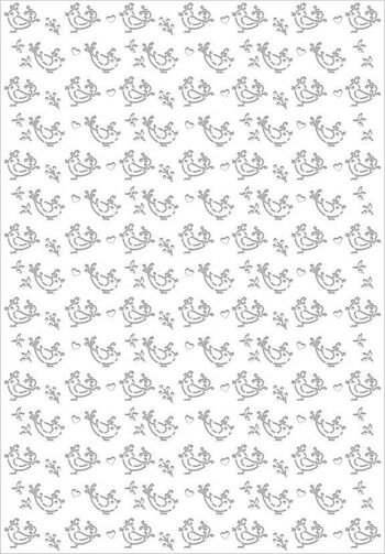 Carte silhouette "Oiseaux, blanc brillant", 23 x 33 cm 2