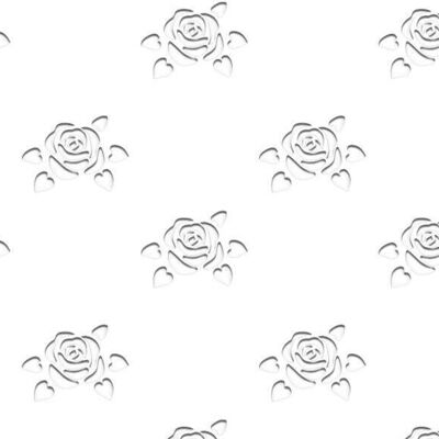 Carte silhouette "Roses, blanc éclatant", 23 x 33 cm